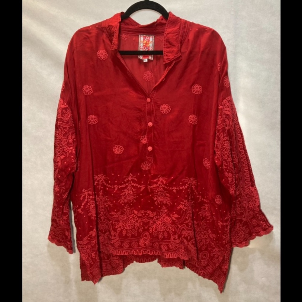 Johnny Was Antik Lace Flare Tunic Blouse - Picture 2 of 11